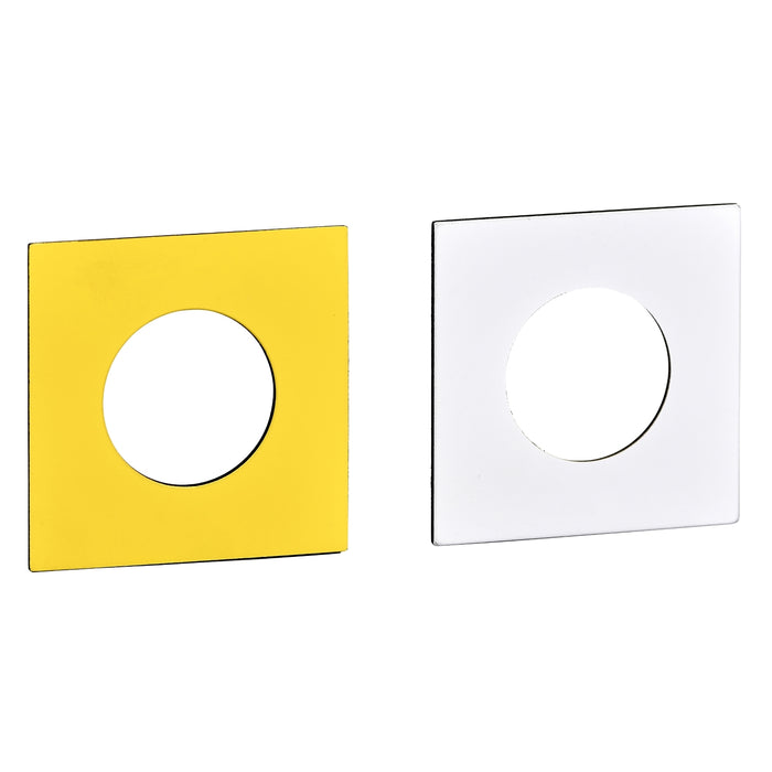 KZ19X Legend, Harmony K, for cam switch, for 22mm hole mounting heads, 46X46mm, white and yellow colors, unmarked