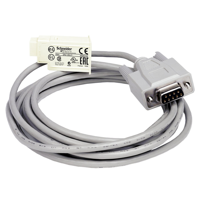 SR2CBL01 connecting cable, Zelio Logic SR2 SR3, SUB-D, 9 pin, PC, for smart relay, 3m