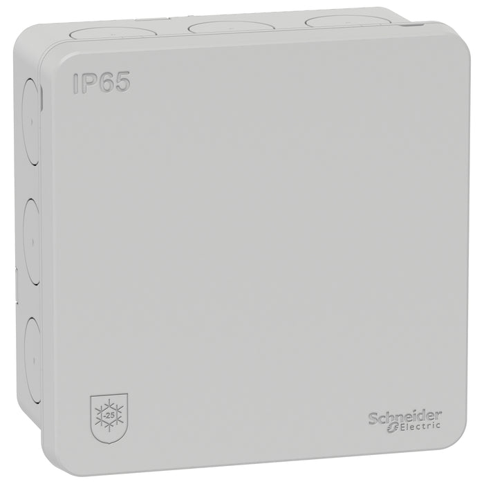 IMT35337 Mureva – IP65 junc box – 14 membranes - 87x87 mm – w/o terminal - Light grey