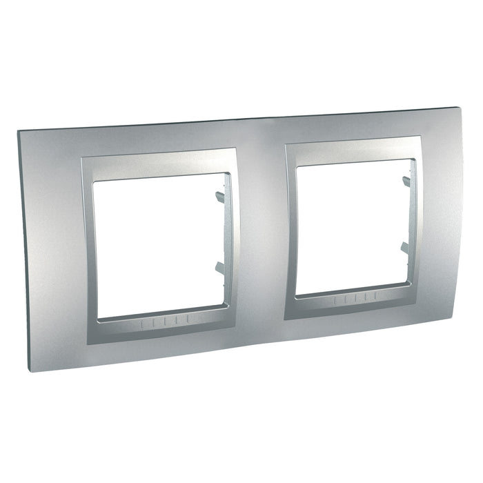 MGU6.004.30 Unica Top - cover frame - 2 gangs, H71 - aluminium