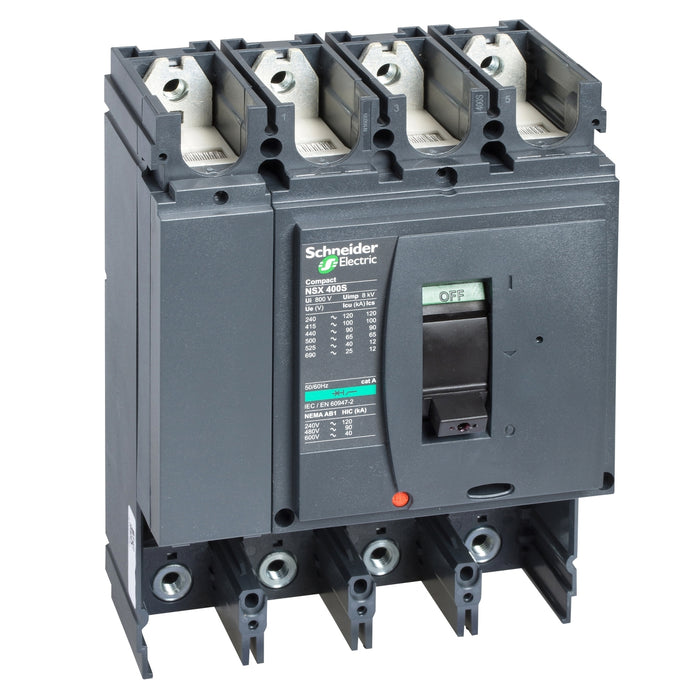 LV432415 Circuit breaker basic frame, ComPact NSX400F, 36kA at 415VAC 50/60 Hz, 400A, without trip unit, 4 poles