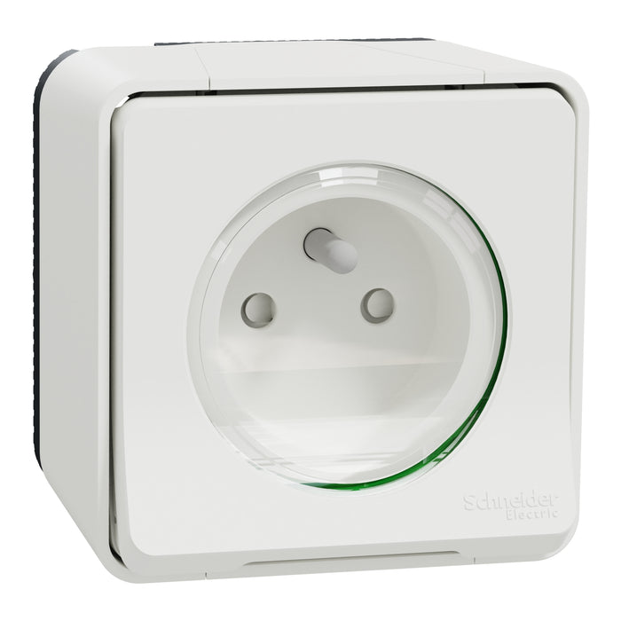 MUR39030 Socket-outlet, Mureva Styl, 2P + E with shutters, pin earth, 16A, 250V, surface, white