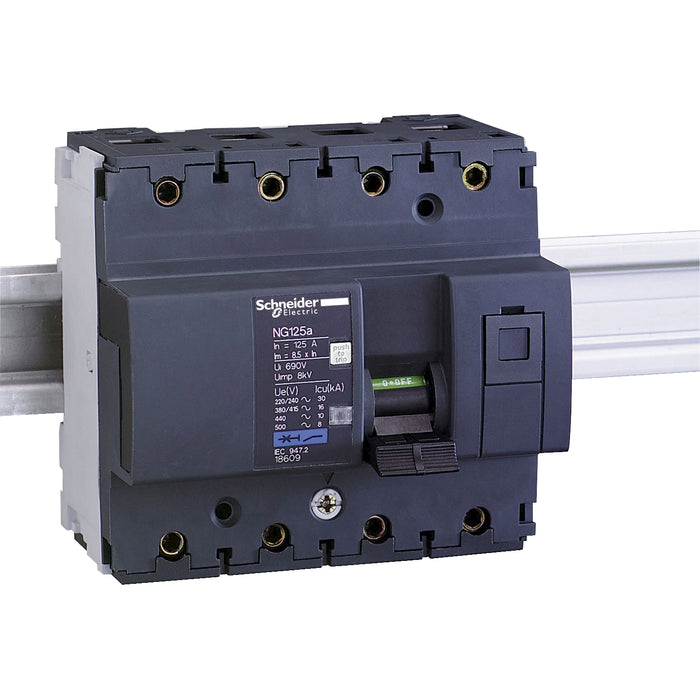 18608 Miniature circuit breaker (MCB), Acti9 NG125a, 4P, 100A, C curve, 16kA (IEC/EN 60947-2)