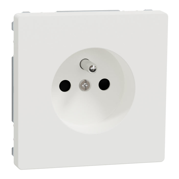 MTN2500-6035 Socket-outlet, Merten System Design, 2P + E, 16A, French, screwless terminals, glossy, lotus white