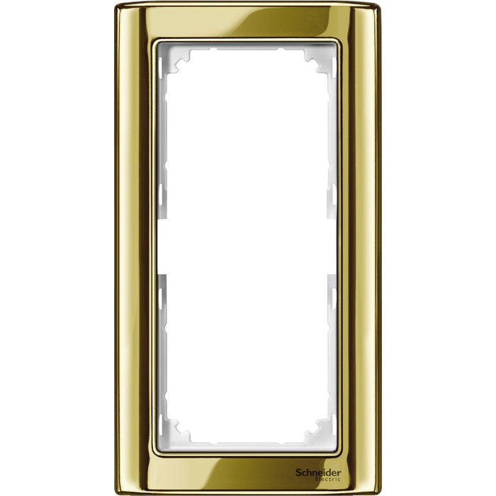 MTN486819 M-Star frame, 2-gang without central bridge piece, polished brass/polar white