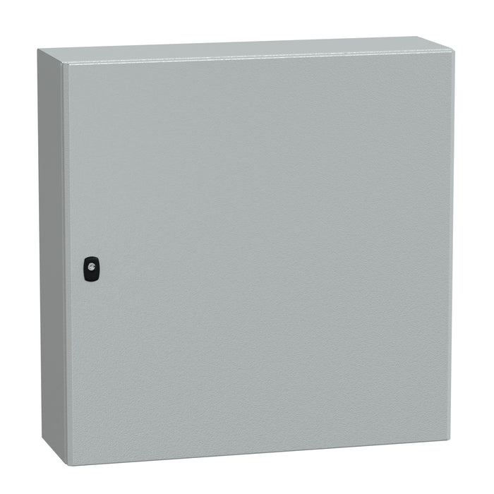 NSYS3D8825P Wall mounted steel enclosure, Spacial S3D, plain door, with mounting plate, 800x800x250mm, IP66, IK10