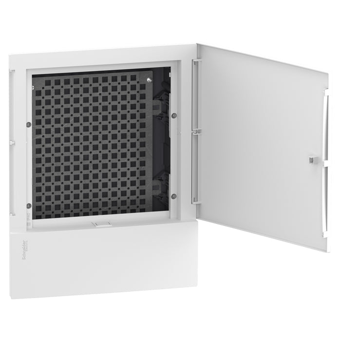 MIP212FU Enclosure, Resi9 MP, flush mounting, 1 grid, 2 rows of 12 modules size, IP40, white door, no terminal block