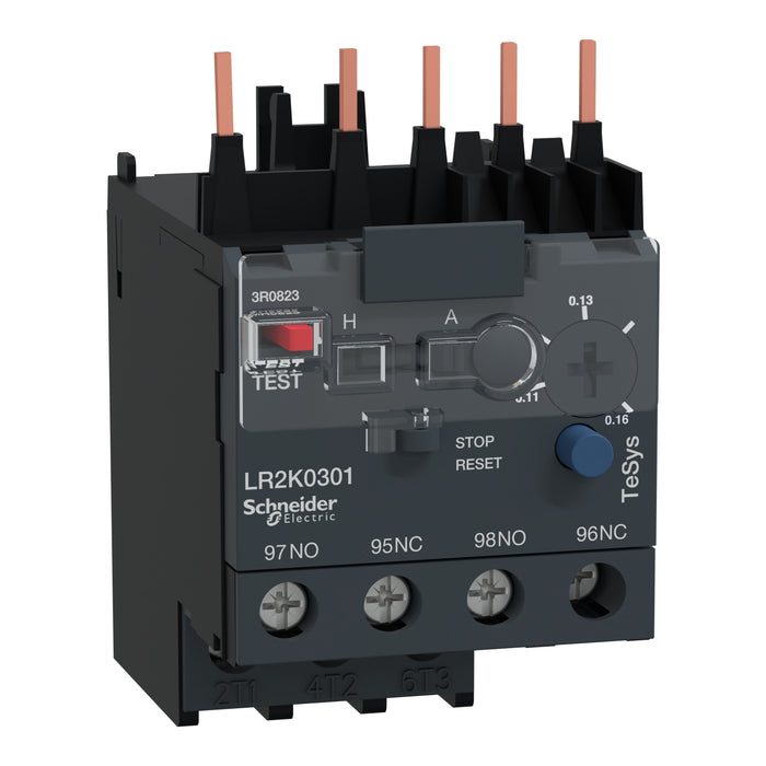 LR2K0301 differential thermal overload relay, TeSys K, 0.11...0.16A, class 10A