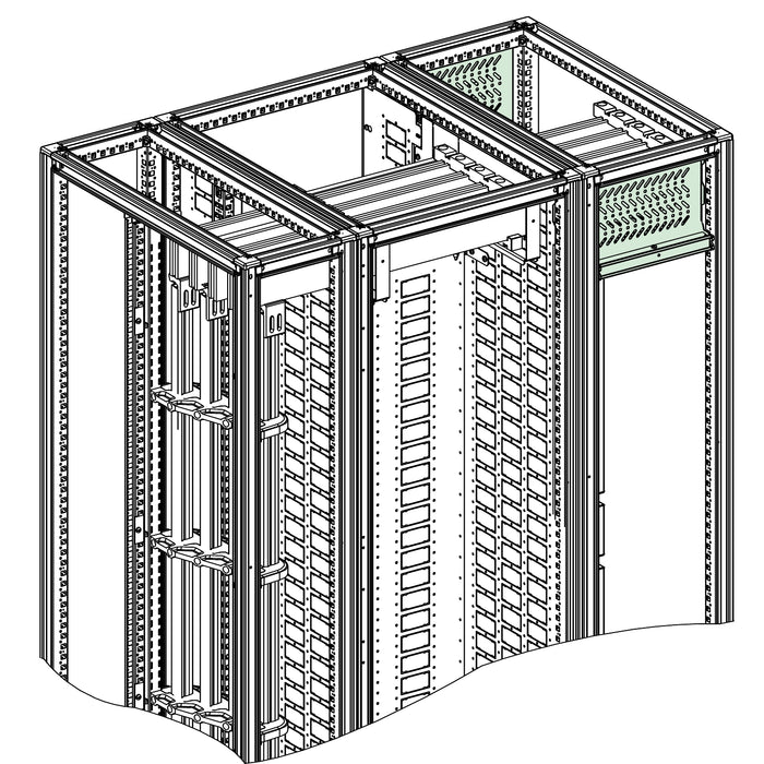 NSYHPF2B3M4 Spacial SFM horizontale Sammelschienenbarriere 3M – Form 2b – B400 mm