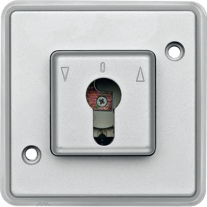 MTN318460 Push-btn DIN cylinder key switch insrt f. roller shut.s, aluminium, Anti-Vanda.