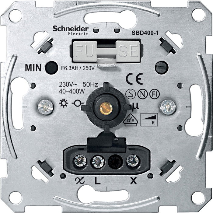 MTN5131-0000 Rotary dimmer, Merten,  insert for ohmic load with on/off switch, 40-400 W