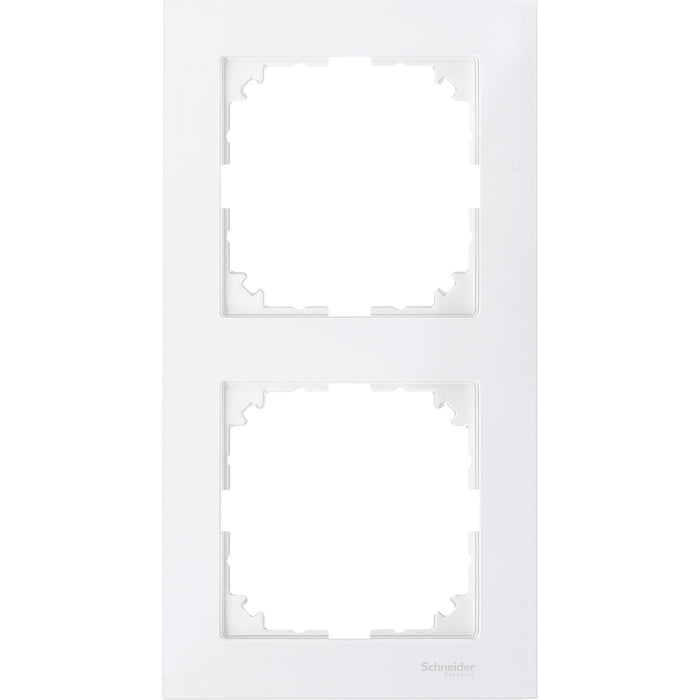 MTN4020-3619 Cover frame, Merten M-Pure, 2 gangs, polar white