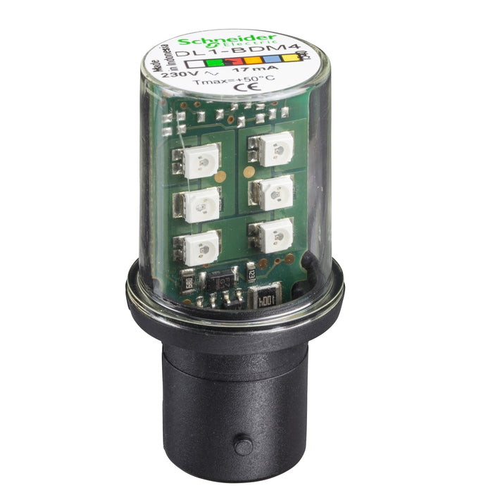 DL1BDM4 LED bulb, Harmony XVB, BA 15d, red, steady light, 230V AC