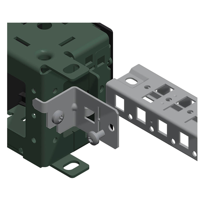 NSYSPCR Bracket for fixing crossrails in the plinth. Regulation 25mm pitch.