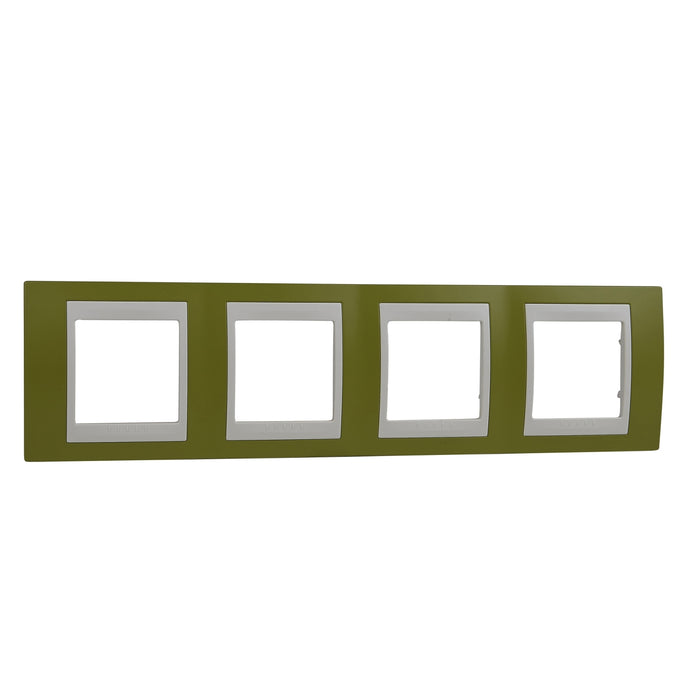 MGU6.008.566 Unica Plus - cover frame - 4 gangs, H71 - pistachio/ivory