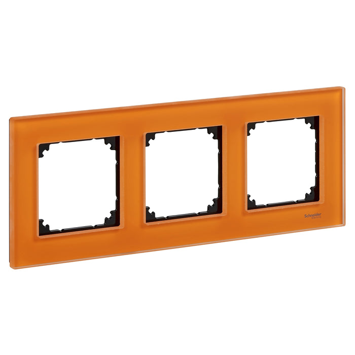 MTN404302 Real glass frame, 3-gang, Calcite orange, M-Elegance