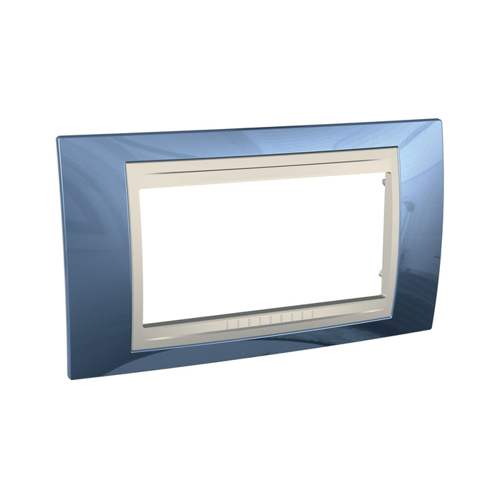 MGU6.104.554 Unica Plus - cover frame - 4 modules - glacier blue/ivory