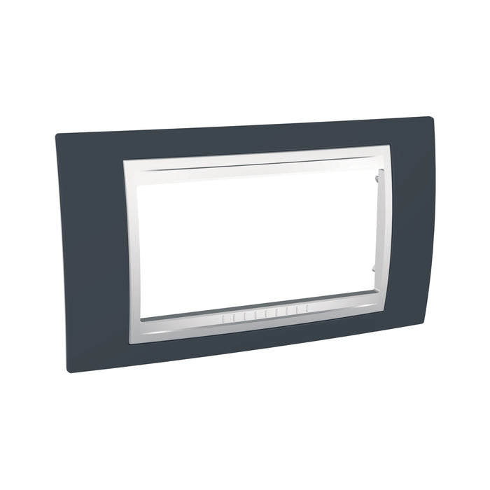 MGU6.104.877 Unica Plus - cover frame - 4 modules - slate grey/white