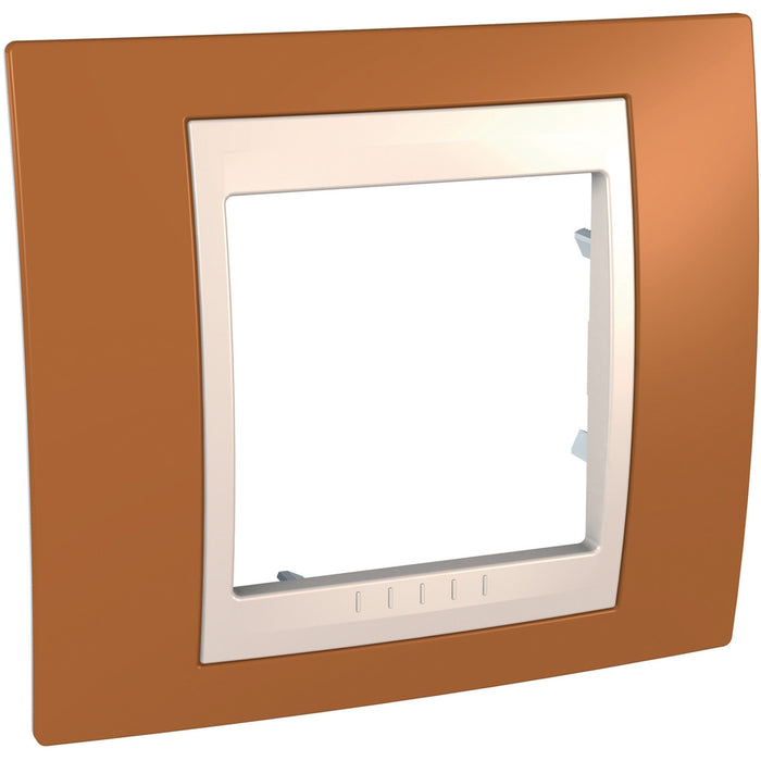 MGU6.002.569 Unica Plus - cover frame - 1 gang - orange/ivory