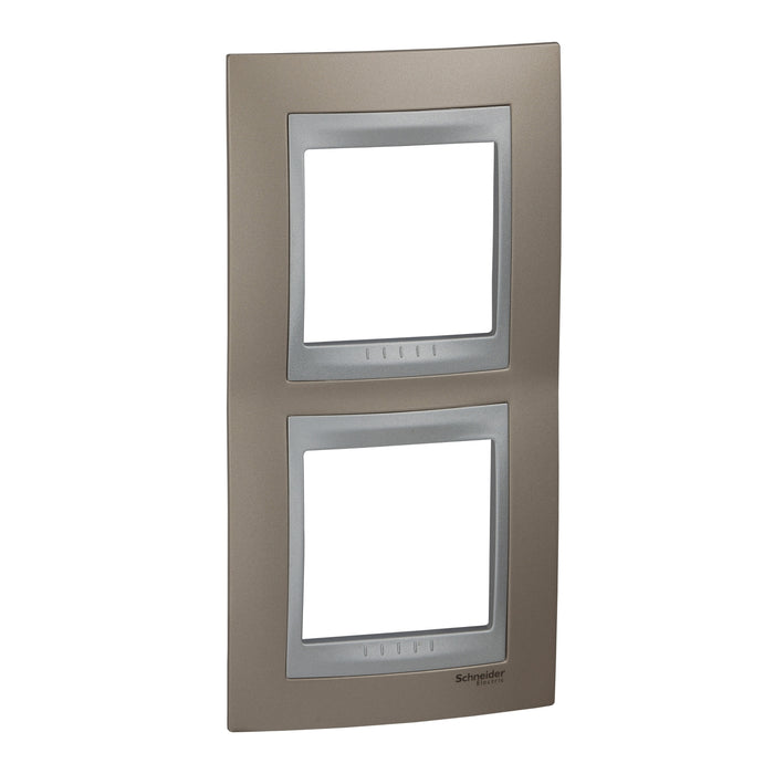 MGU66.004V.096 Unica Top - cover frame - 2 gangs - onyx copper/aluminium