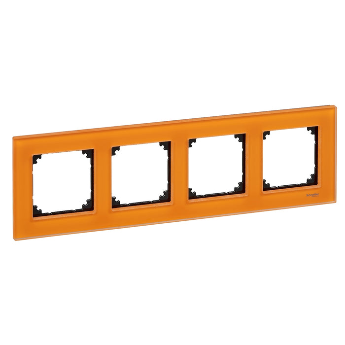 MTN404402 Real glass frame, 4-gang, Calcite orange, M-Elegance