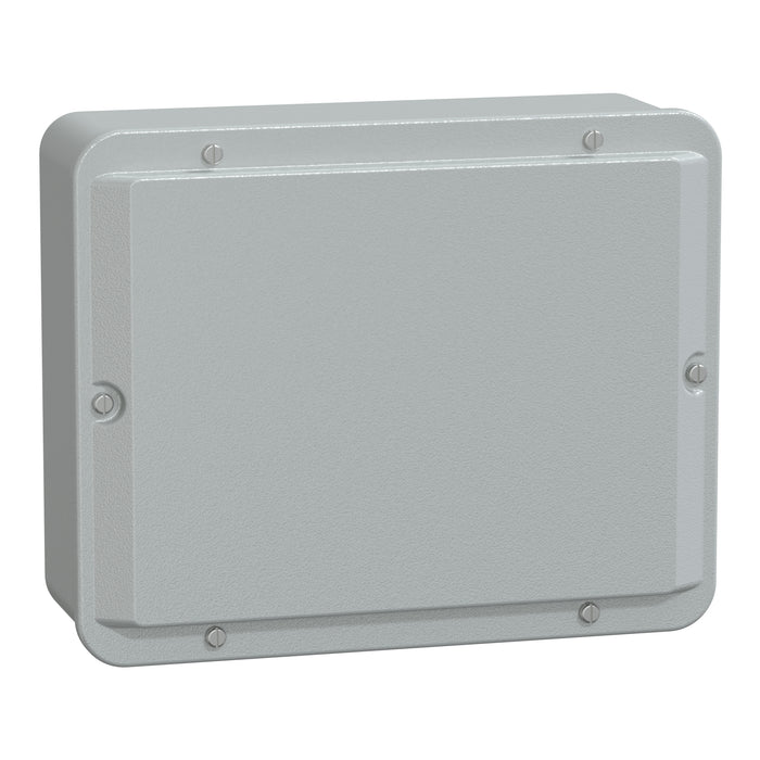 NSYDBN2520 Metal industrial box - low plain cover - H256xW206xD93 - IP55 - grey RAL 7035