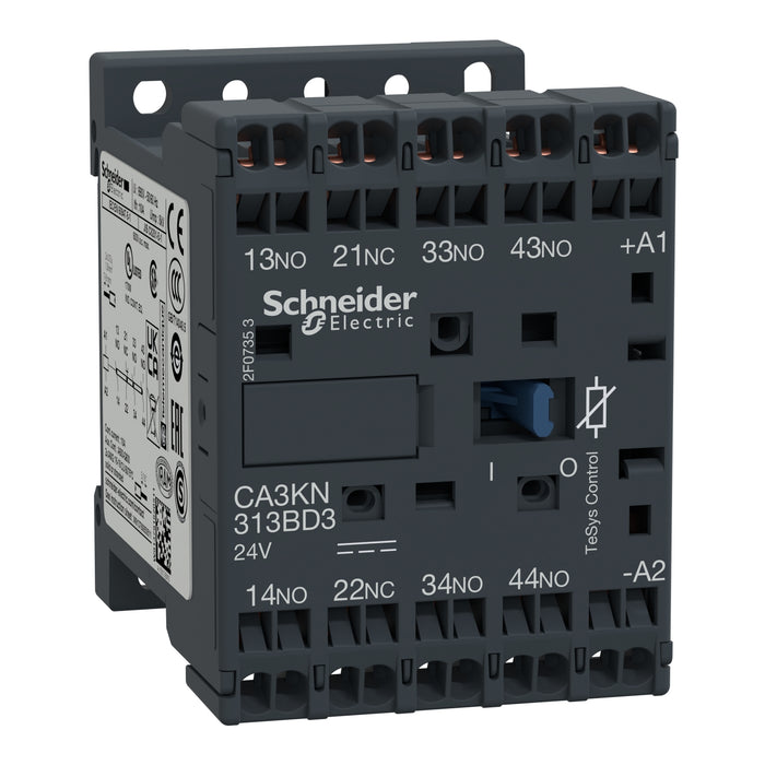 CA3KN313BD3 control relay, TeSys K, 4P(3NO+1NC), 690V, 24V DC coil,spring terminal