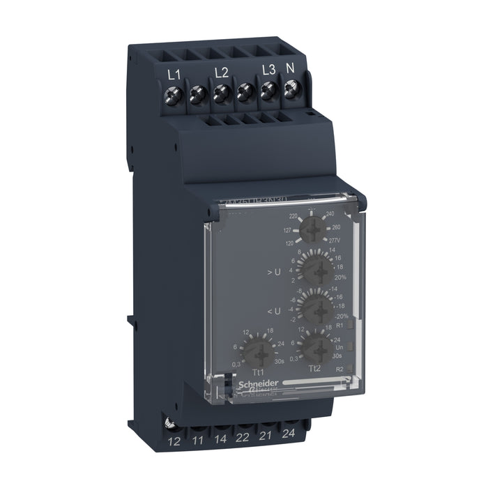 RM35UB3N30 Modular 3 phaseVoltage control relay, Harmony, 5A, 2CO, 120…277V AC