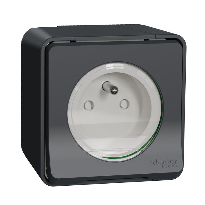 MUR36030 Socket-outlet, Mureva Styl, 2P + E with shutters, pin earth, 16A, 250V, surface, grey