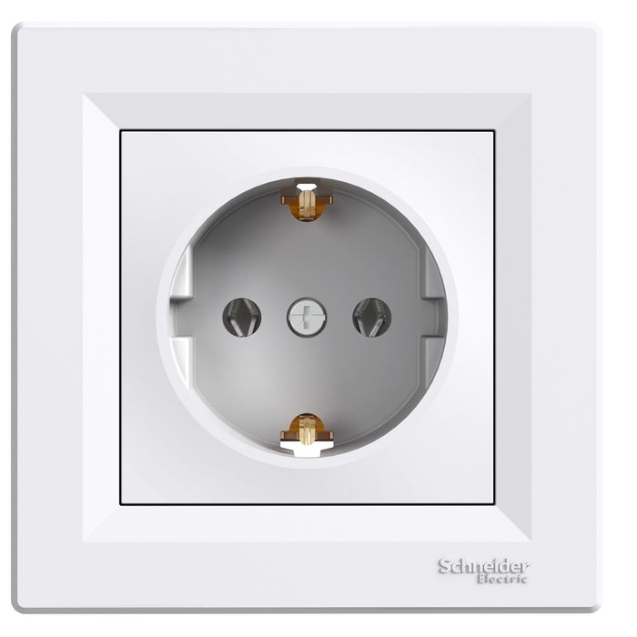 EPH2900121 Asfora - single socket outlet with side earth - 16A white