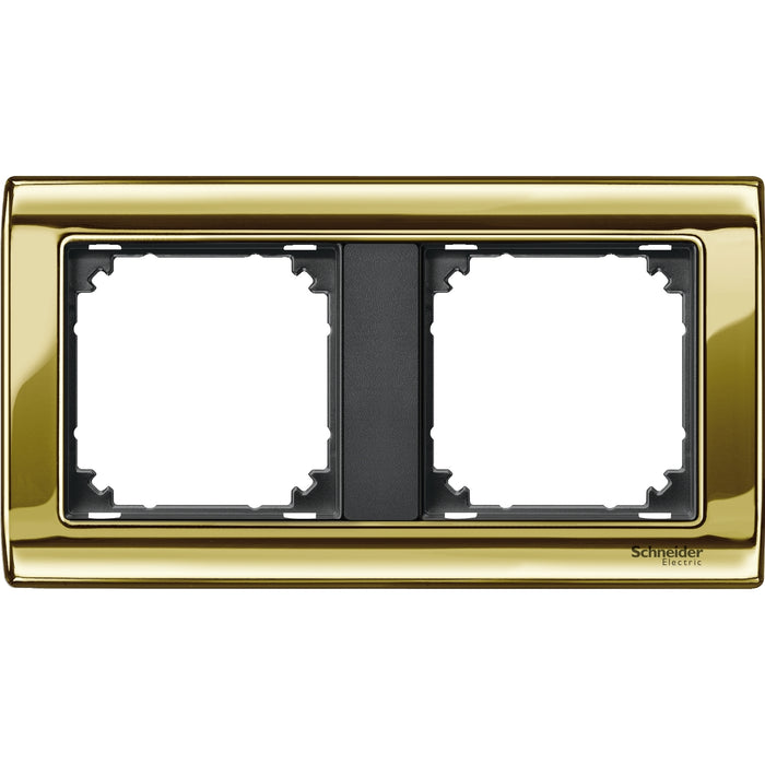 MTN487214 M-STAR frame, 2-gang, polished brass/anthracite