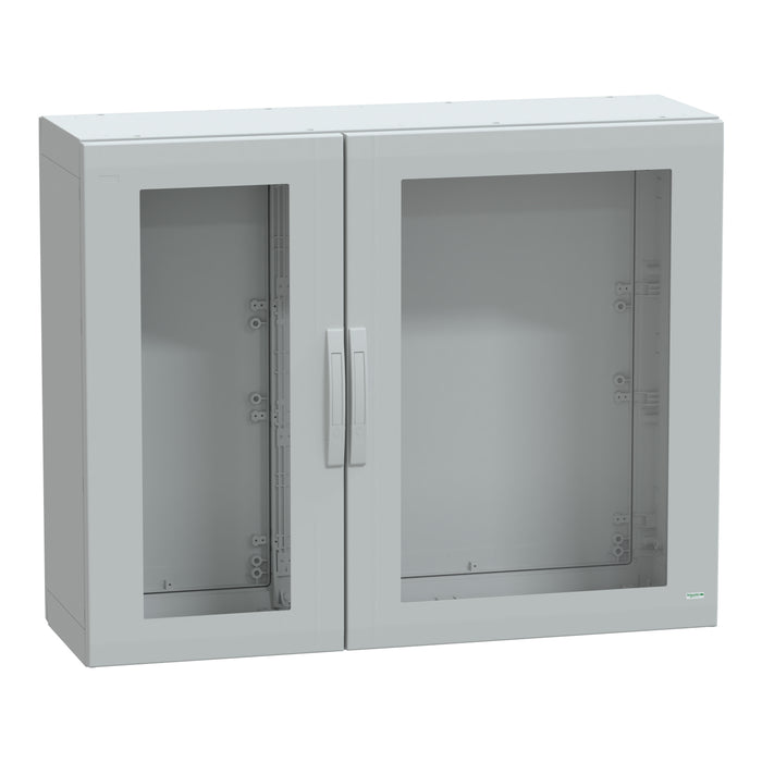 NSYPLA10124TG Floor standing polyester enclosure, Thalassa PLA, glazed door, completely sealed, 1000x1250x420mm, IP65, IK08