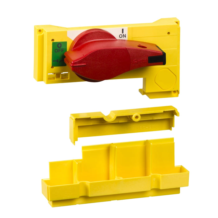 31039 Yellow front covers and red rotary handle INS250 - 3/4P