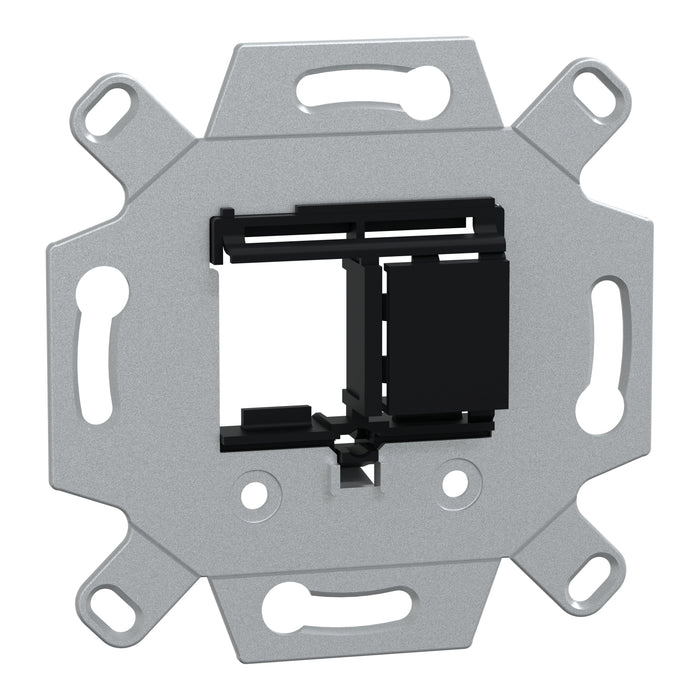 MTN4580-0001 Adapter plate, Merten, multimedia keystone, 2 gang, black