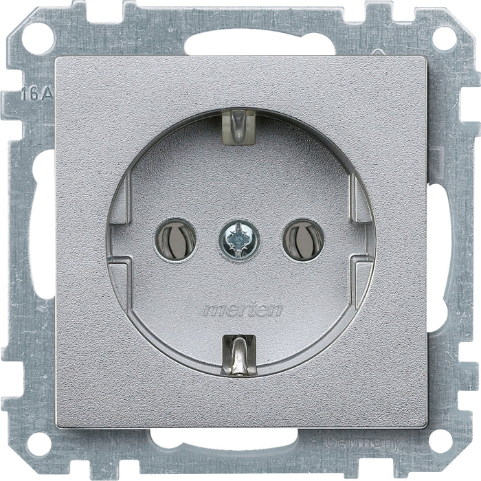 MTN237160 SCHUKO socket-outlet insert, aluminium, System M