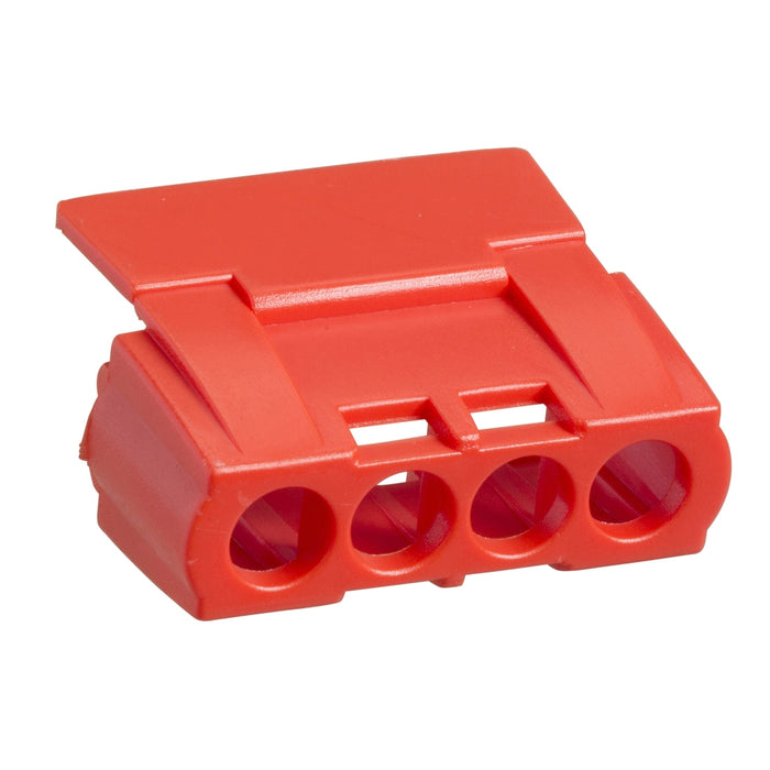 13588 Protective cover, Kaedra, for 4 holes terminal block, red