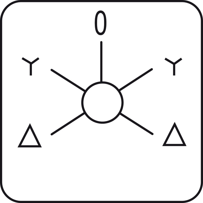 KZ18637L Legende für Nockenschalter Delta - Y - 0 - Y - Delta - 45 x 45 mm