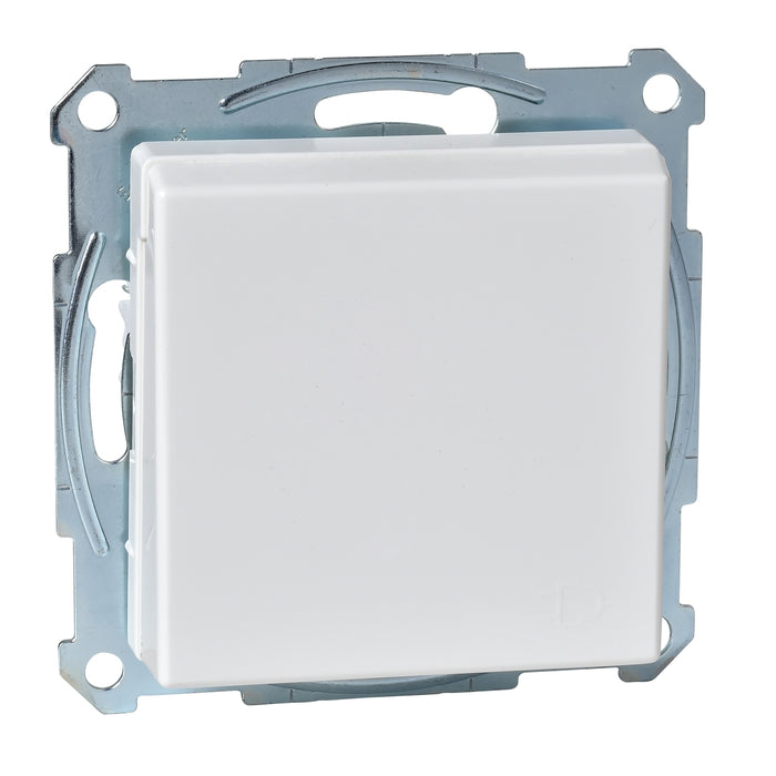 MTN2610-0319 Socket-outlet, Merten system M, mechanism with fixing frame, 2P + E, 16A, French, glossy, polar white