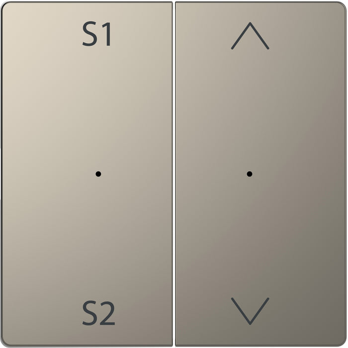 MTN5227-6050 Rocker, Merten System Design, for 2-gng pbtn module (Scene1/2, Up/Down), nickel metallic