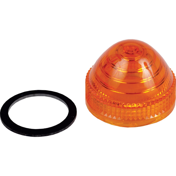 9001A9 Lens, Harmony 9001K, Harmony 9001SK, polycarbonate, domed, amber, grooved lens, 30 mm, for pilot light