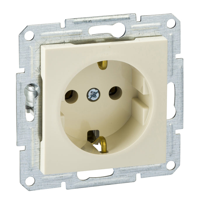 EPH2900723 Asfora - single socket outlet with side earth, wo frame, cream