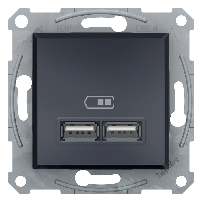 EPH2700271 Asfora - double USB charger 2.1 A - anthracite