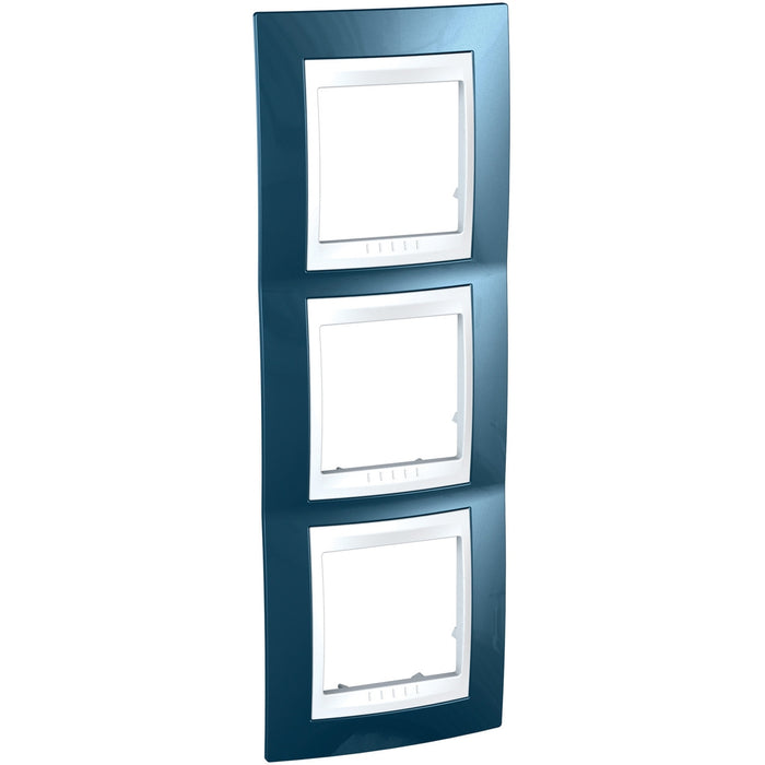 MGU6.006V.854 Unica Plus - cover frame - 3 gangs - glacier blue/white