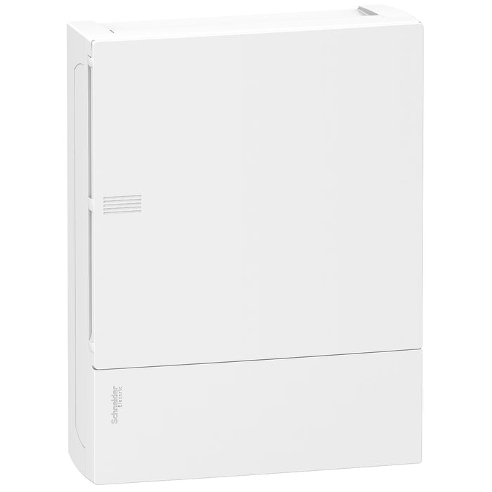 MIP12212 Enclosure, Resi9 MP, surface mounting, 2 rows of 12 modules, IP40, white door, 1 earth + 1 neutral terminal blocks