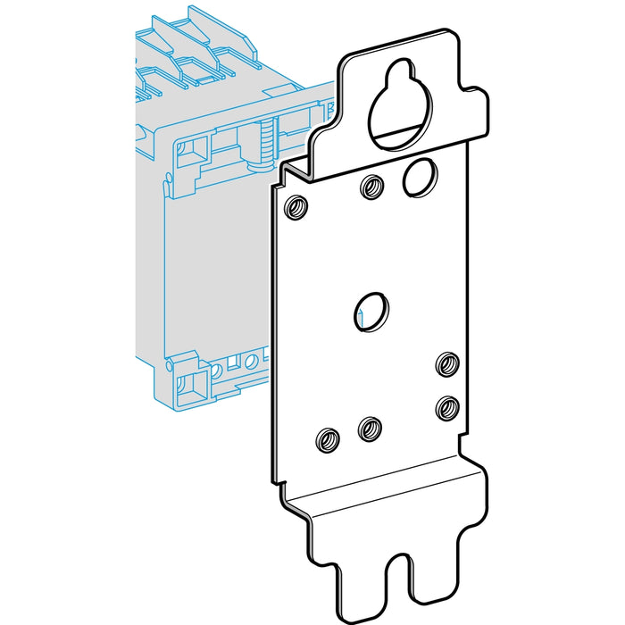 DX1AP25 TeSys - mounting plate - on 2 assymetrical DIN rail