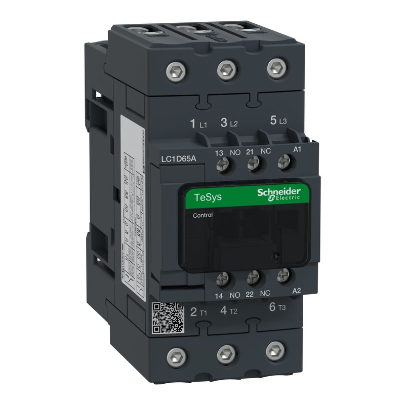 LC1D65AP7 TeSys Deca contactor,3P(3NO),AC - 3/AC - 3e,&lt;=440V 65A,230V AC 50/60Hz coil - Gabby Electric